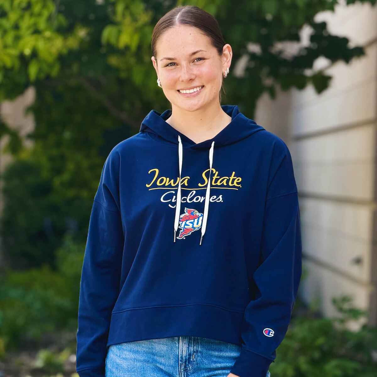 Champion Women's Iowa State University Spirit Collection Navy Soft Touch Hooded Sweatshirt